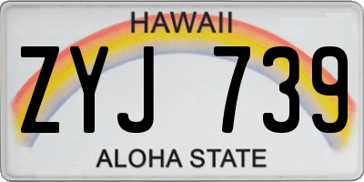 HI license plate ZYJ739