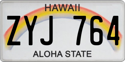 HI license plate ZYJ764