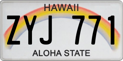 HI license plate ZYJ771