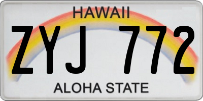 HI license plate ZYJ772