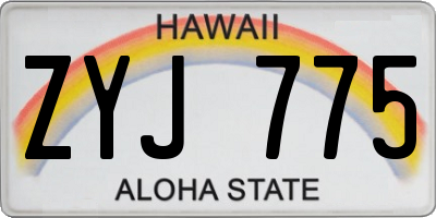 HI license plate ZYJ775