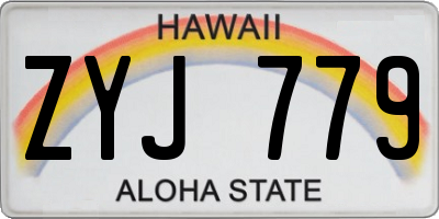 HI license plate ZYJ779