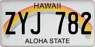 HI license plate ZYJ782