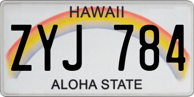 HI license plate ZYJ784