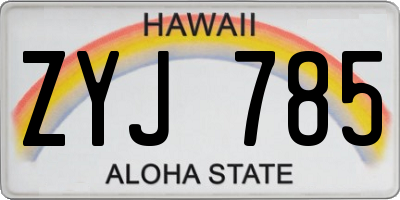 HI license plate ZYJ785