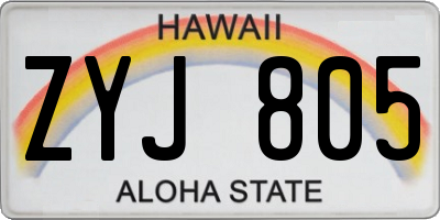 HI license plate ZYJ805