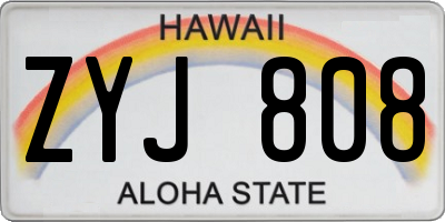 HI license plate ZYJ808