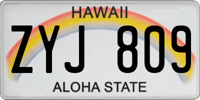 HI license plate ZYJ809