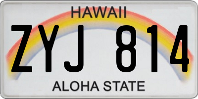 HI license plate ZYJ814