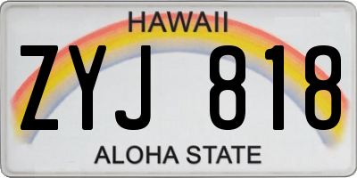 HI license plate ZYJ818