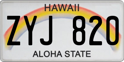 HI license plate ZYJ820