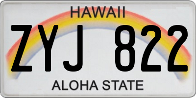HI license plate ZYJ822