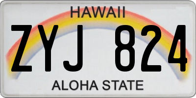 HI license plate ZYJ824
