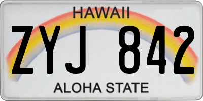 HI license plate ZYJ842