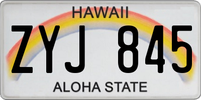 HI license plate ZYJ845