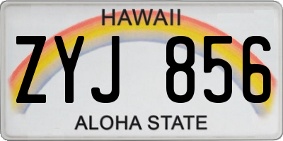 HI license plate ZYJ856