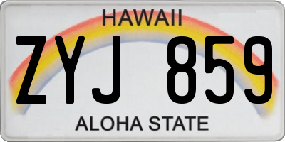HI license plate ZYJ859
