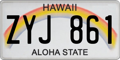 HI license plate ZYJ861