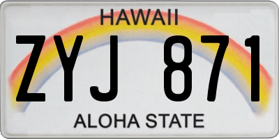 HI license plate ZYJ871