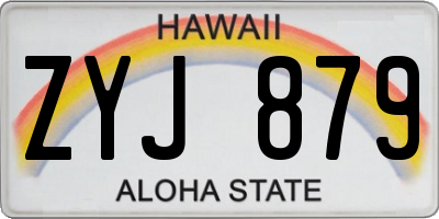 HI license plate ZYJ879