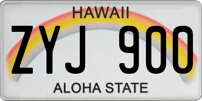 HI license plate ZYJ900