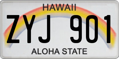 HI license plate ZYJ901