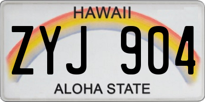 HI license plate ZYJ904