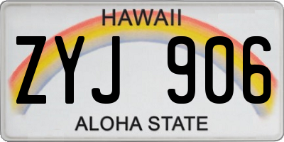 HI license plate ZYJ906