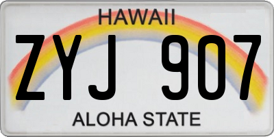 HI license plate ZYJ907