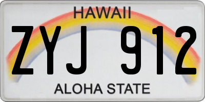 HI license plate ZYJ912