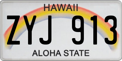 HI license plate ZYJ913