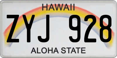 HI license plate ZYJ928