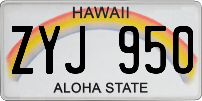 HI license plate ZYJ950
