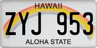 HI license plate ZYJ953