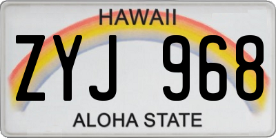 HI license plate ZYJ968