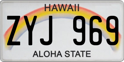 HI license plate ZYJ969