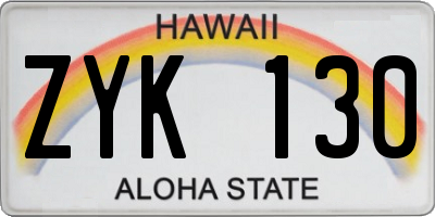 HI license plate ZYK130