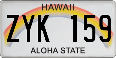 HI license plate ZYK159