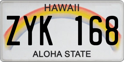 HI license plate ZYK168