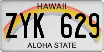 HI license plate ZYK629