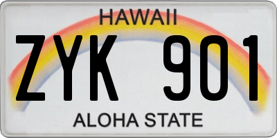 HI license plate ZYK901