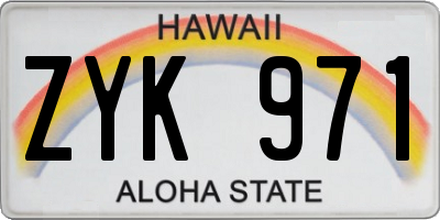 HI license plate ZYK971