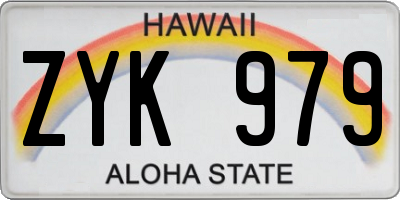 HI license plate ZYK979
