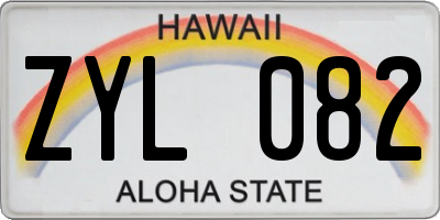 HI license plate ZYL082