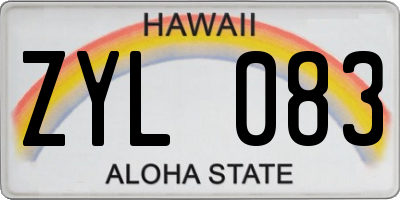 HI license plate ZYL083
