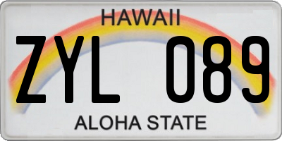HI license plate ZYL089