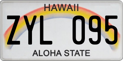 HI license plate ZYL095