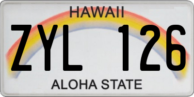 HI license plate ZYL126