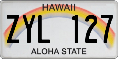 HI license plate ZYL127