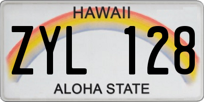 HI license plate ZYL128